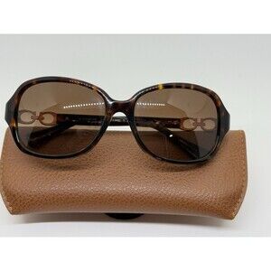 Coach Round Sunglasses HC 8146 (L949)  Brown Lens Gold Accents 58-16 135mm